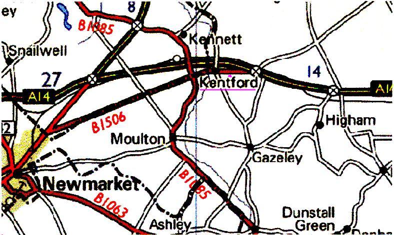 Map of Kentford